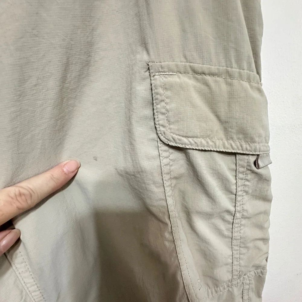 Columbia Titanium Convertible Pants Mens M Beige Omni-Dry Hiking Cargo Shorts